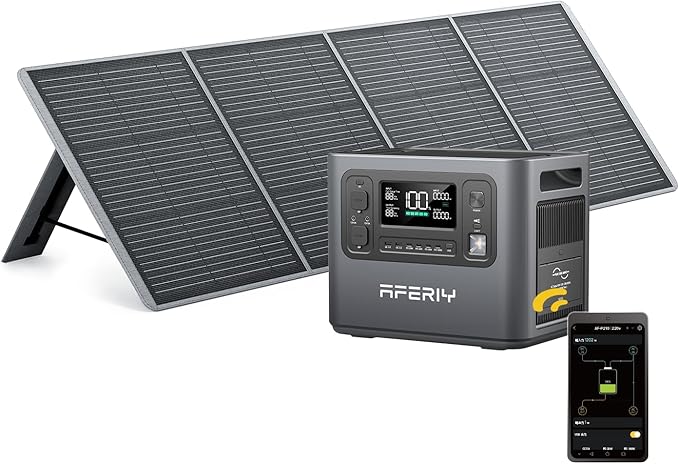 AFERIY P210 2400W グレー ポータブル電源 400W/200W ソーラーパネル セット