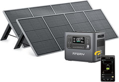 AFERIY P210 2400W グレー ポータブル電源 400W/200W ソーラーパネル セット