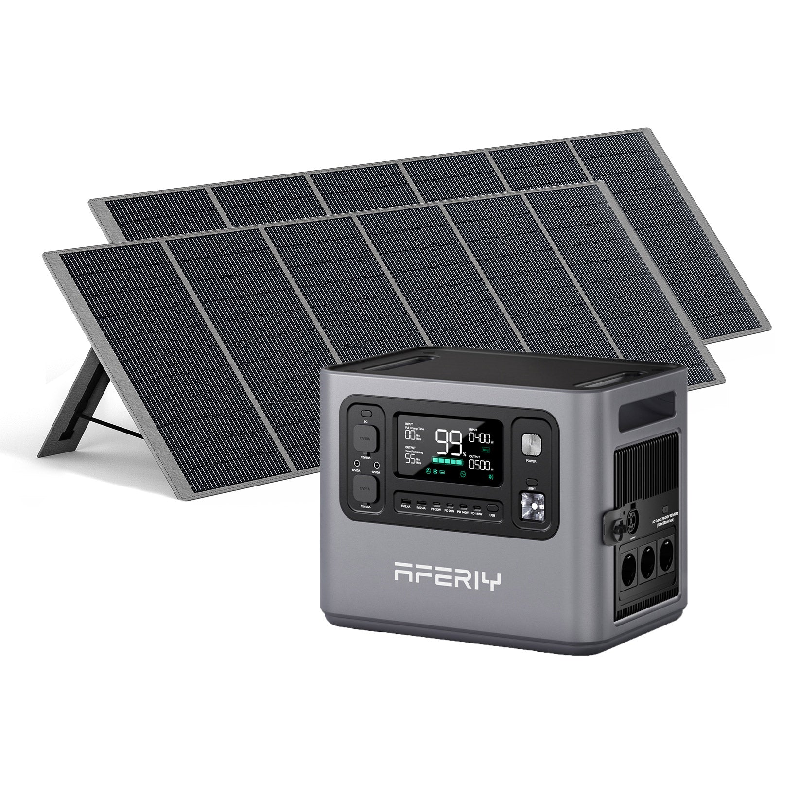 AFERIY P280 2800Wポータブル電源 400W/200W ソーラーパネル セット