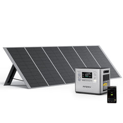 AFERIY P210 2400W シルバ ポータブル電源 400W/200W ソーラーパネル セット