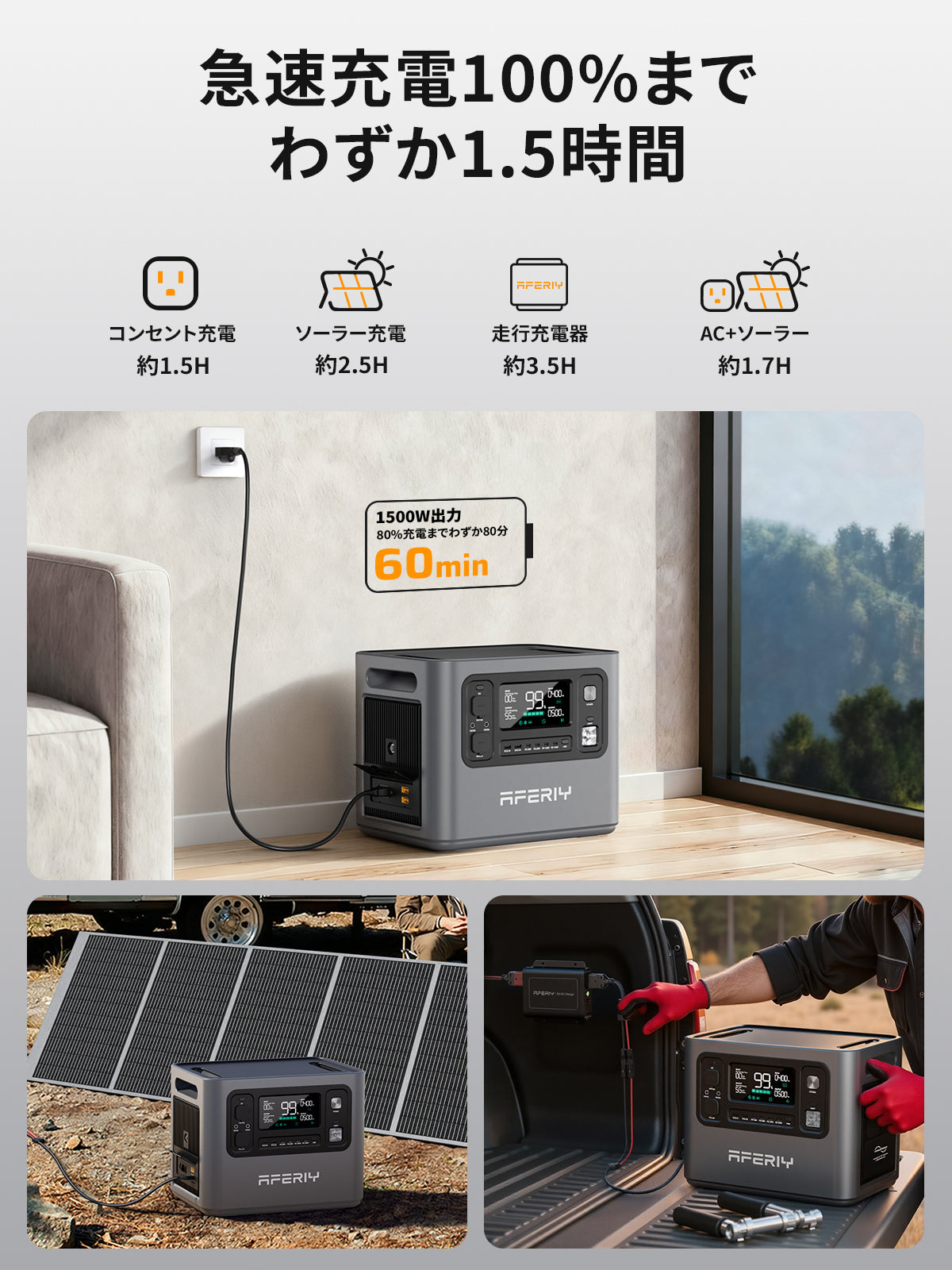 AFERIY P280 ポータブル電源 2800W 2048Wh 最大10240Wh