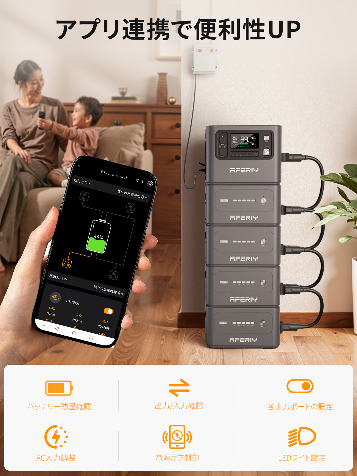 AFERIY P280 ポータブル電源 2800W 2048Wh 最大10240Wh