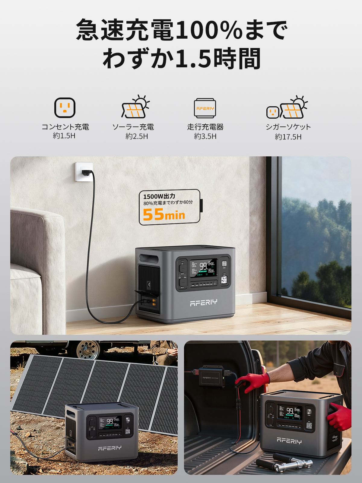 AFERIY P280 ポータブル電源 2800W 2048Wh 最大10240Wh