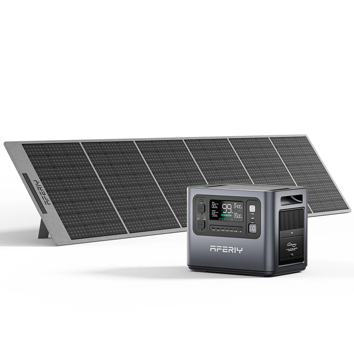 AFERIY P210 2400W グレー  ポータブル電源 400W/200W ソーラーパネル セット