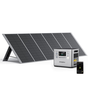 AFERIY P210 2400W シルバ ポータブル電源 400W/200W ソーラーパネル セット
