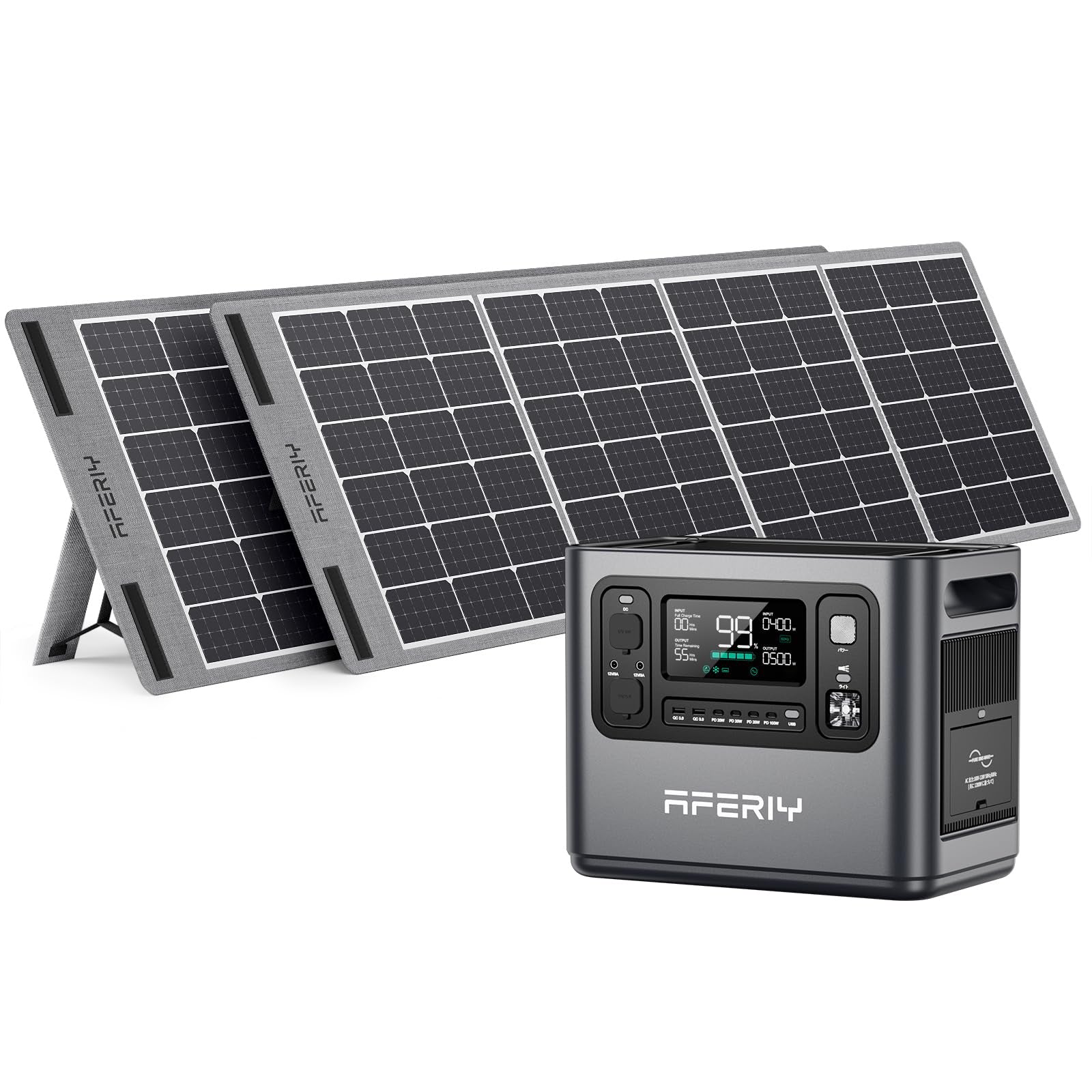 AFERIY Solar Generator P110 1200Wポータブル電源 200W ソーラーパネル セット