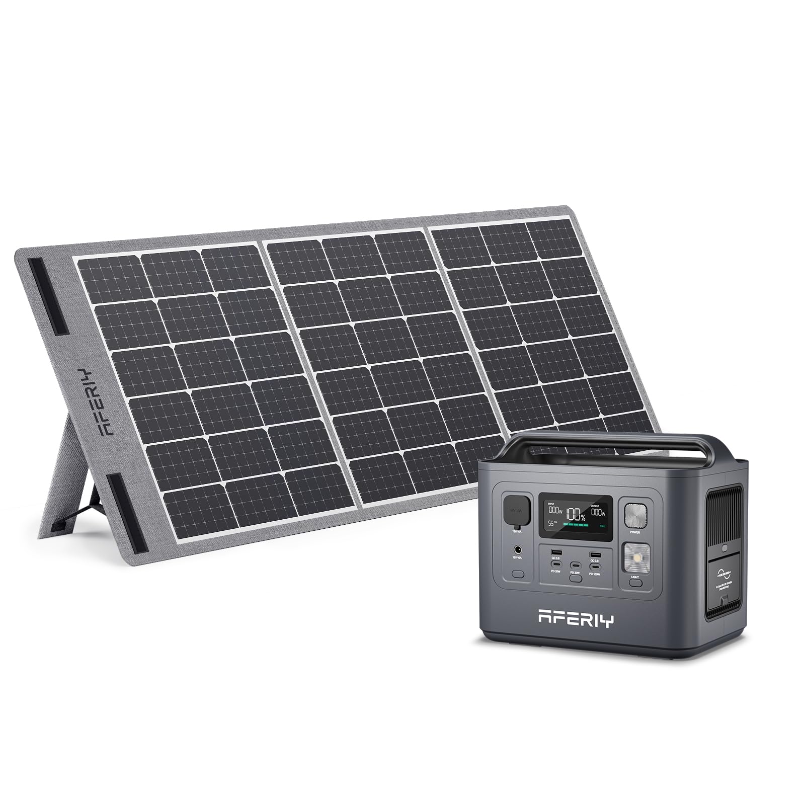 AFERIY Solar Generator P010 800Wポータブル電源 100W ソーラーパネル セット