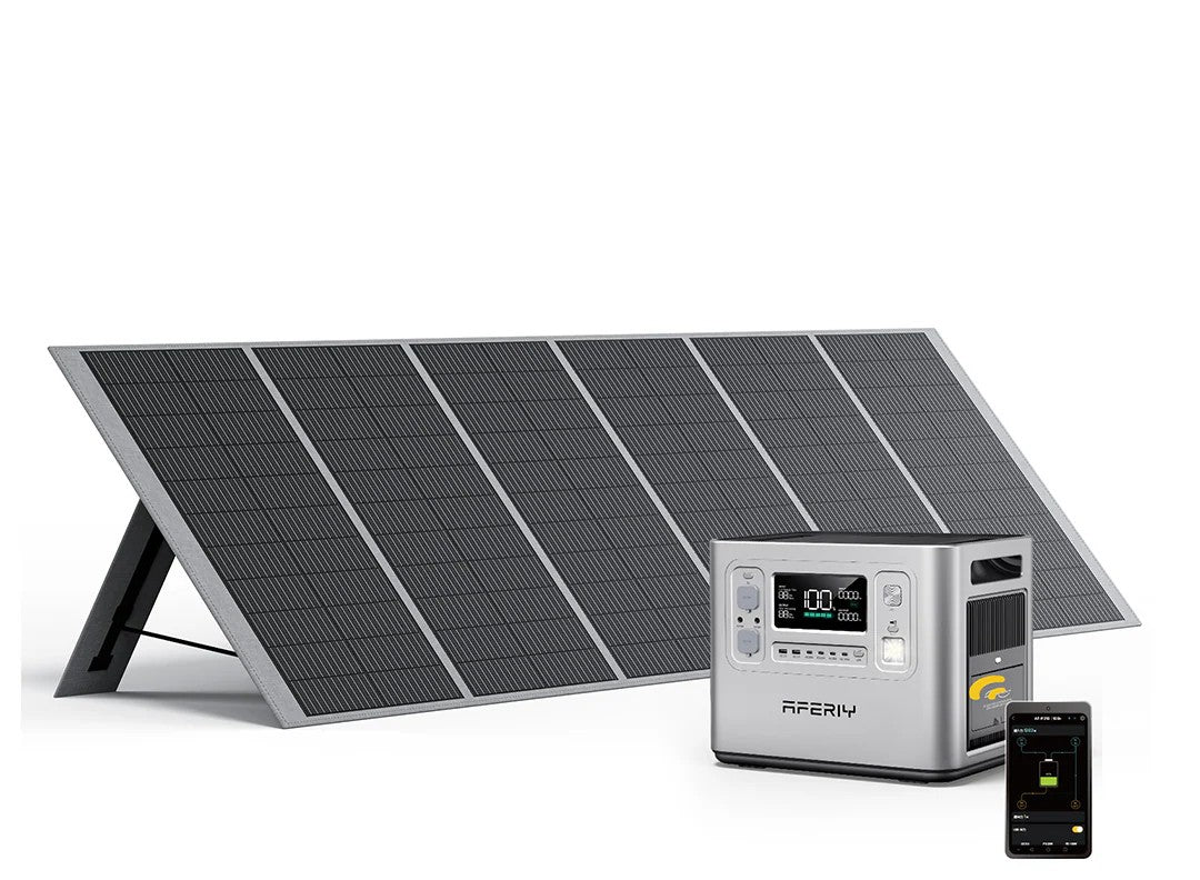 AFERIY P210 2400W シルバ ポータブル電源 400W/200W ソーラーパネル セット