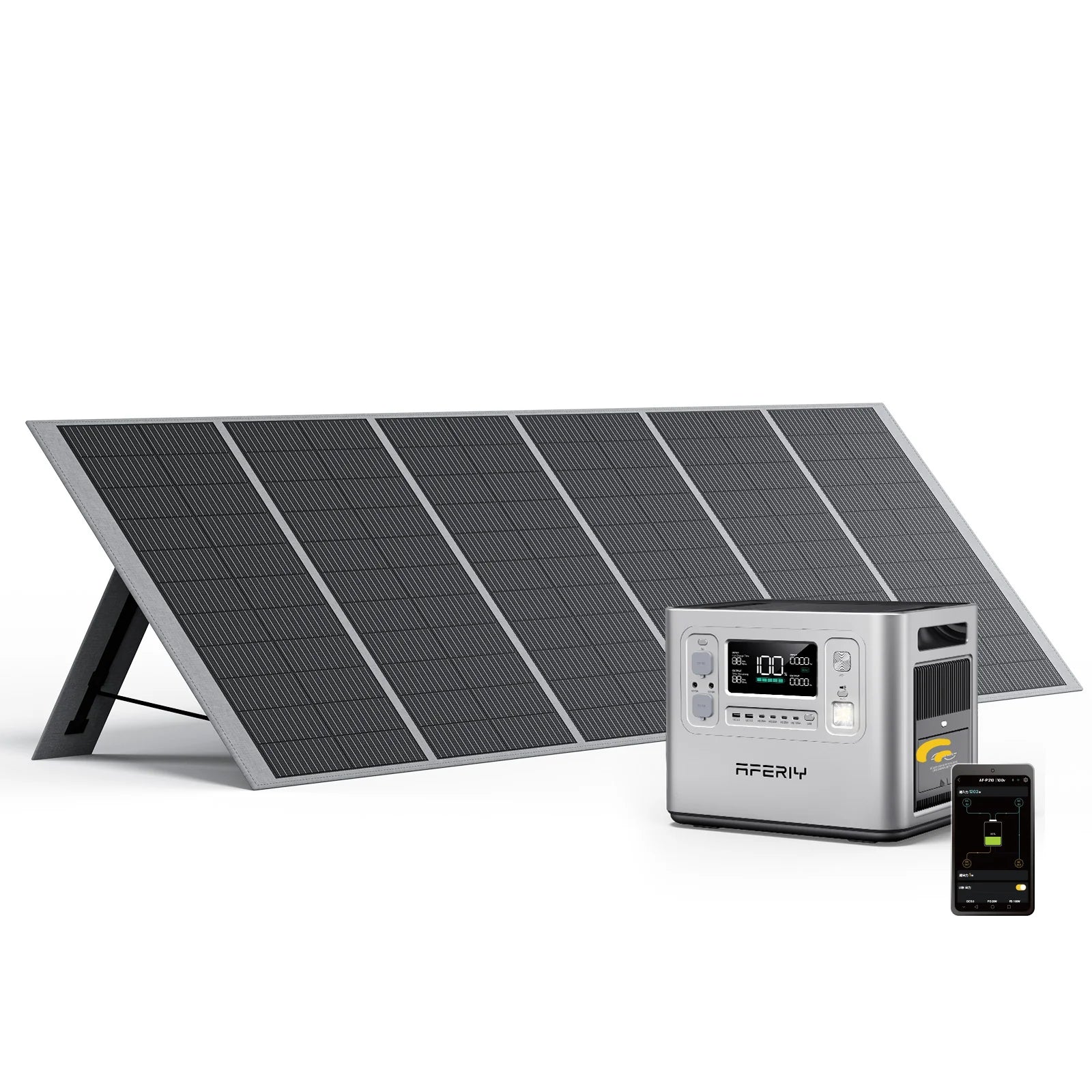 AFERIY P210 2400W シルバ ポータブル電源 400W/200W ソーラーパネル セット