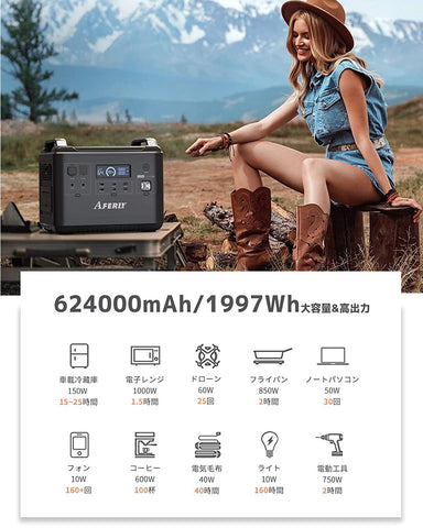 AFERIY Solar Generator 2001Aポータブル電源 AF-S200 ソーラーパネル セット